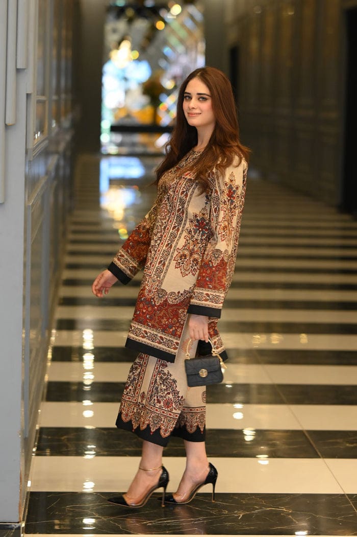 Digital printed Brown  co-ord