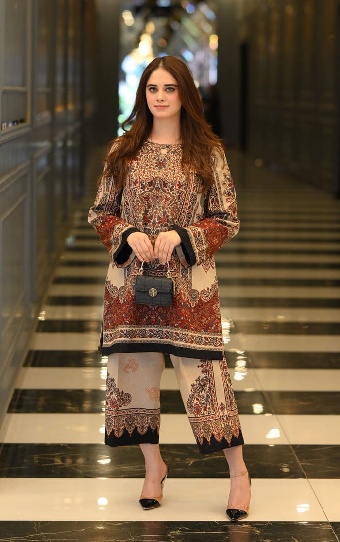 Digital printed Brown  co-ord