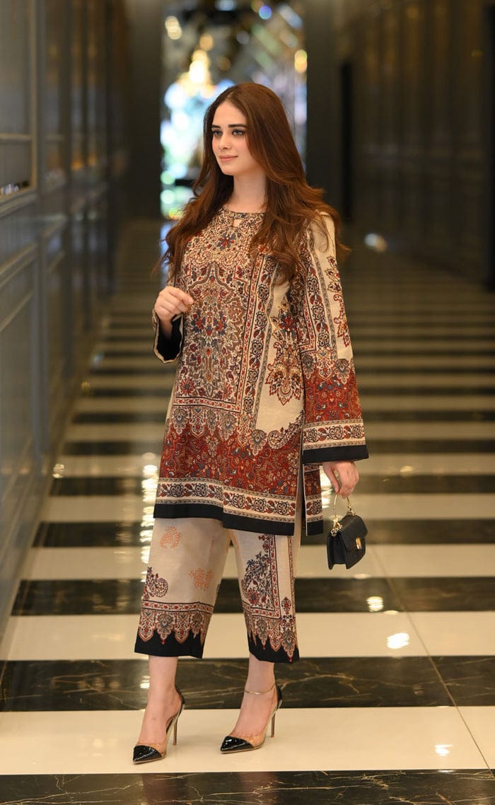 Digital printed Brown  co-ord